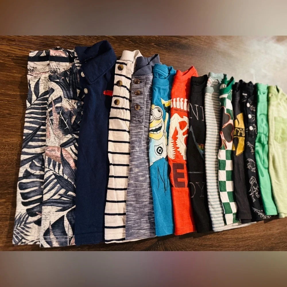 14 Colorful Graphic and Patterned Kids T-Shirts Bundle